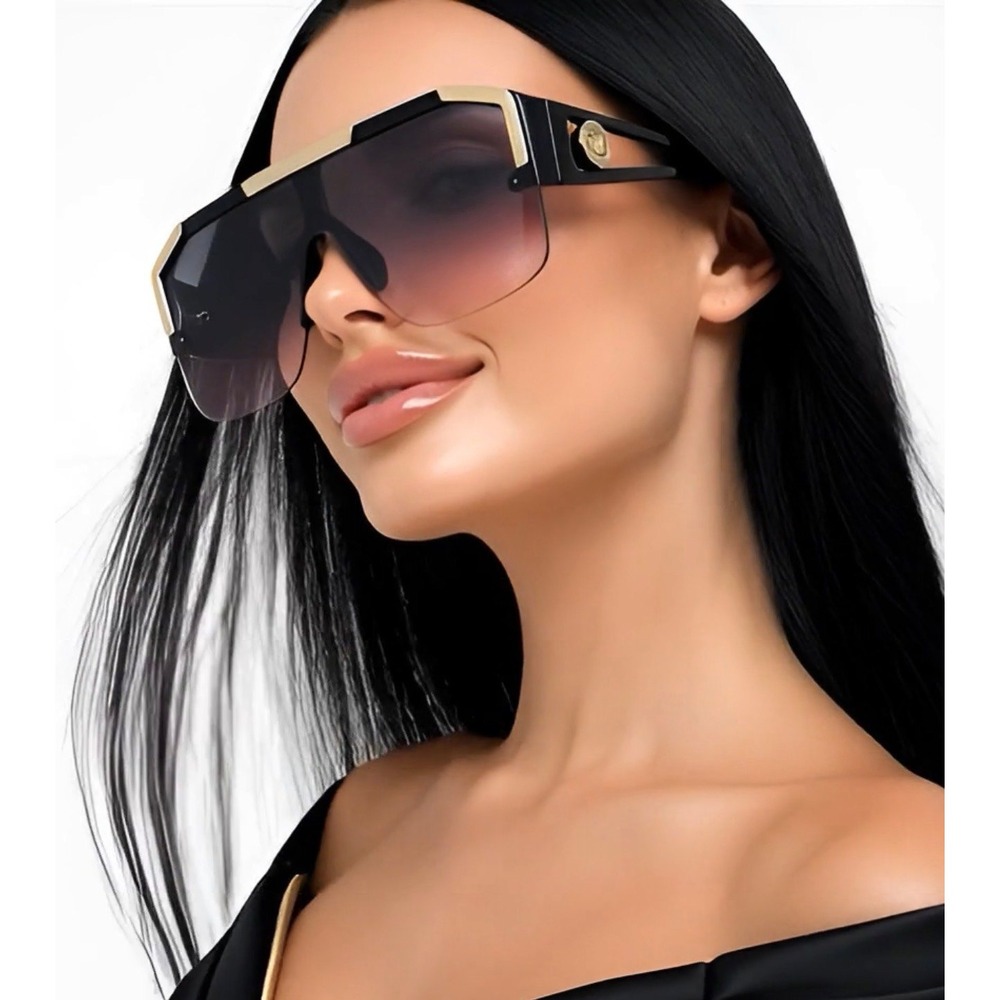 Oversized Fashion Sunglasses Sports Driving Glasses Gradient‎ Women UV400 Lentes